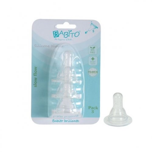 Babito จุกนมมาตรฐานซิลิคอน แพค 3