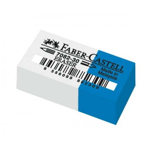 Faber-Castell ยางลบ ฟ้า-ขาว (ลบดินสอ-ปากกา)