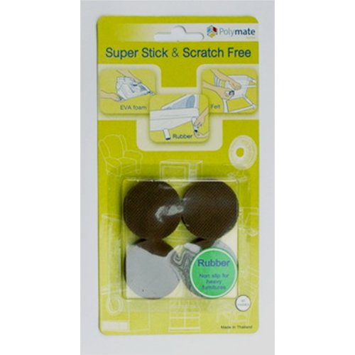 Polymate แผ่นยางรองอุปกรณ์เฟอร์นิเจอร์และของใช้บนโต๊ะ 35x3 mm.