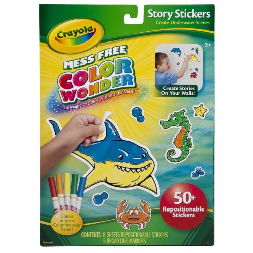 Crayola ชุดสีคัลเลอร์วันเดอร์ สติ๊กเกอร์ ลายสัตว์ใต้ทะเล