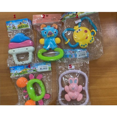 Juju ของเล่นเขย่ารูปหน้าการ์ตูน (คละลาย)