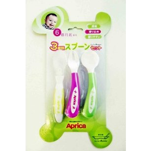 Aprica ชุดช้อนส้อมสำหรับเด็ก(แพคเกจไม่ค่อยสวย)