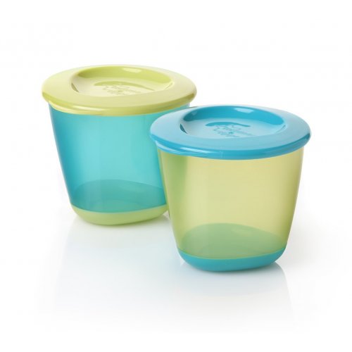 Tommee Tippee ถ้วยเก็บอาหารพร้อมฝาปิด แพ็ค 2