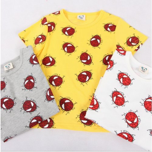 MOM2KIDS เสื้อยืดลายหัวแมงมุม(ผ้านิ่มมาก)-สีเทา