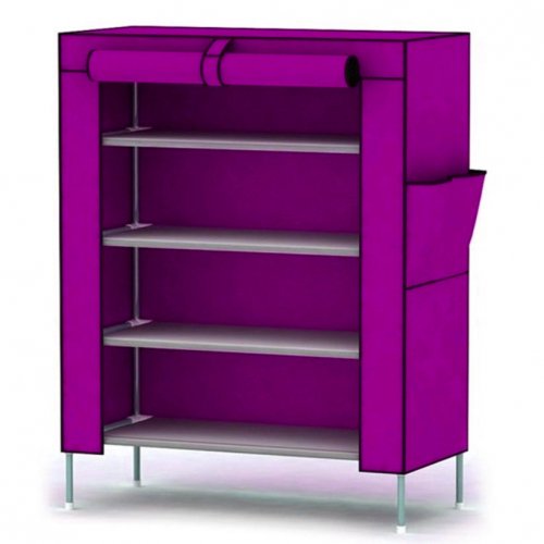 2home Shoe Rack ชั้นวางรองเท้า 4 ชั้น พร้อมผ้าคลุม