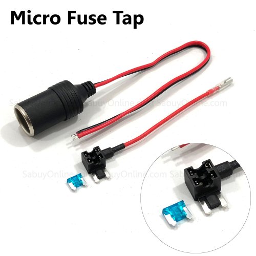FUSE TAP อุปกรณ์ต่อกล้อง gps รถยนต์ ผ่านกล่องฟิวส์โดยไม่ใช้ที่จุดบุหรี่ (Micro Fuse)