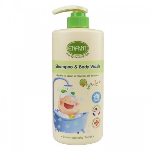 Enfant ENFANTอาบน้ำสระผม ออแกนิค หัวปั๊ม 500 ml.