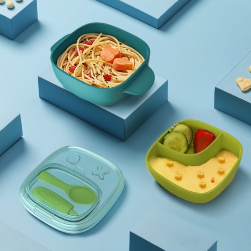 Hogokids ชามข้าวเด็ก ถ้วยอาหารเด็ก พร้อมฝาปิด และ ช้อน Supplement Bowl