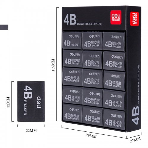 Deli ยางลบดินสอ สีดำ/สีครีม (แพ็ค 1 ชิ้น) ?
