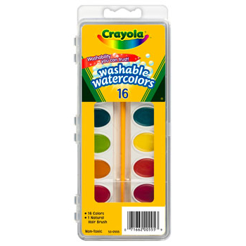 Crayola สีน้ำ 16 สีพร้อมพู่กัน